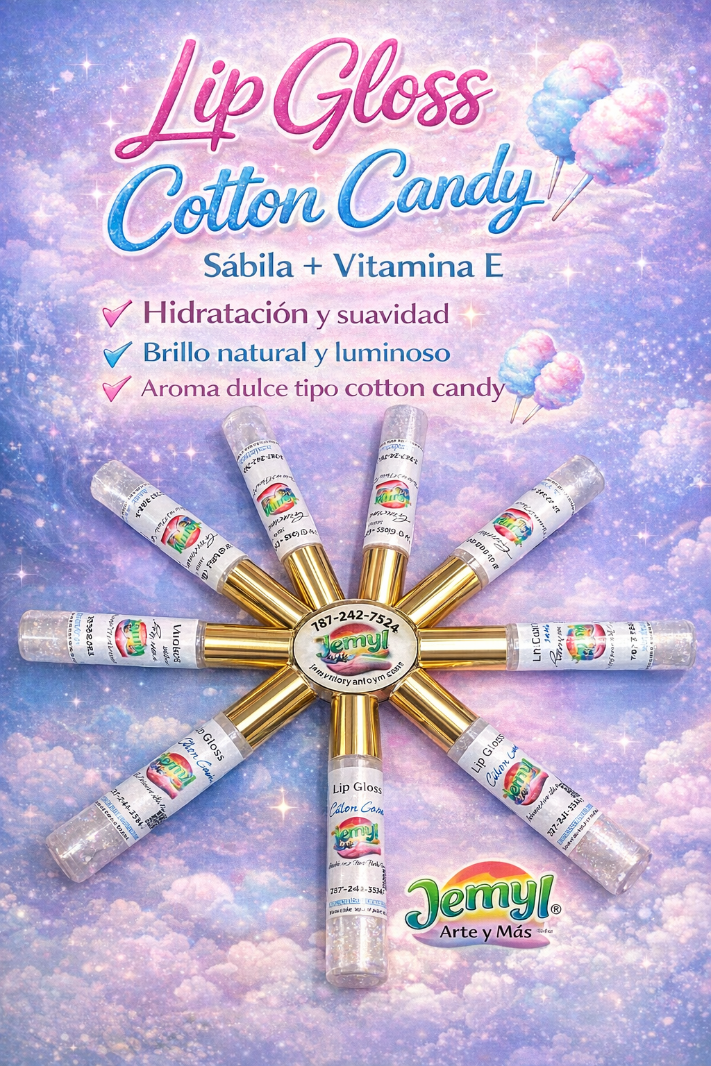 Lip Gloss - Cotton Candy - Sábila + Vitamina E